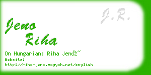 jeno riha business card